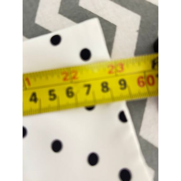 Talbots 1X Polka Dot Button-Down Blouse Long Sleeve Collared White Black Top - Picture 3 of 5